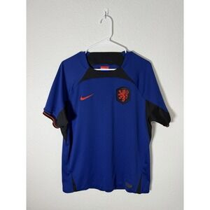 Nike Netherlands Soccer Jersey Mens Large Blue 2022-2023 Away Football